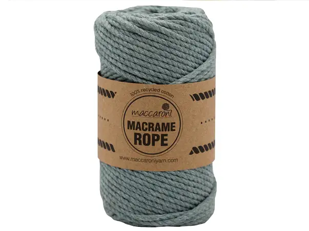 maccaroni macrame rope 4 mm gri deschis