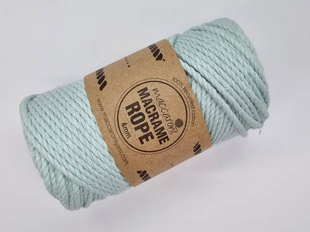 maccaroni macrame rope 4 mm vernil