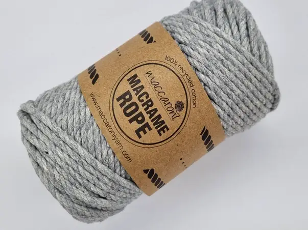 macrame rope 4 mm gri deschis
