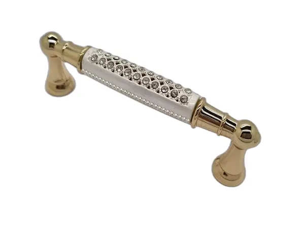 maner mobila metalic auriu cu model argintiu 96 cm