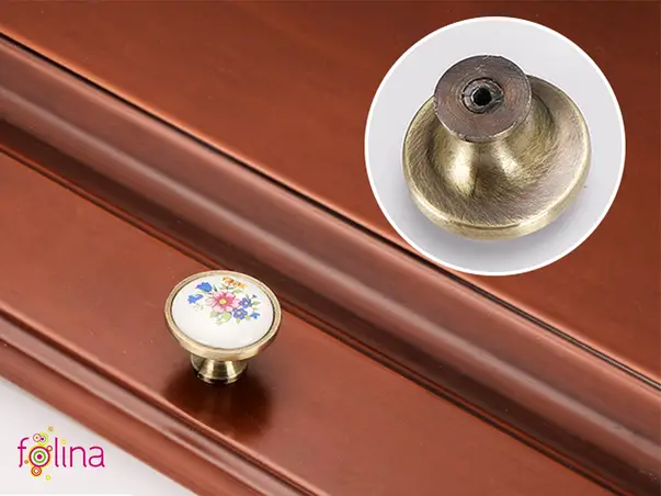 maner mobila metalic buton cu flori