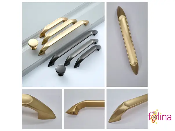 manere mobila auriu metalic cu finisaj mat 128 mm