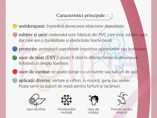material antiderapant crem pentru sertare si rafturi rola de 60cm 2metri s6