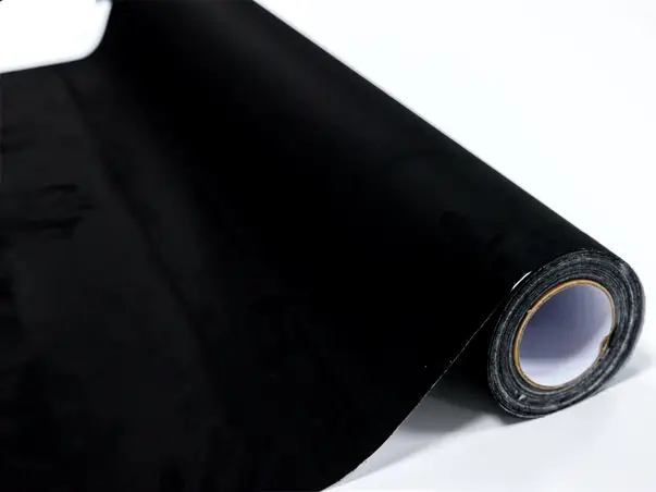 material autoadeziv imitatie piele intoarsa neagra 100 cm latime