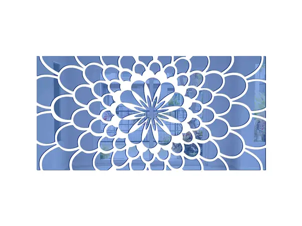 oglinda decorativa albastra model floare carla