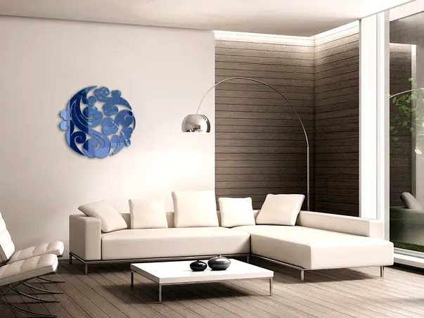 oglinda decorativa albastra waves