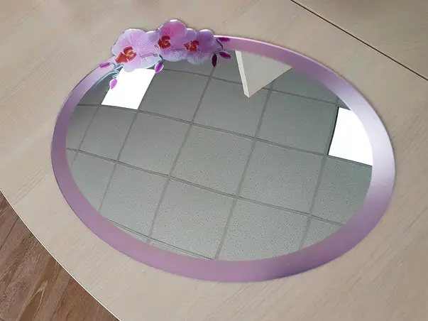 oglinda decorativa cu orhidee roz