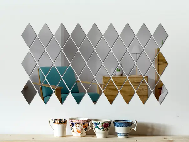 oglinzi acrilice romburi gri