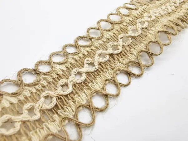 panglica decorativa din iuta impletita 4 cm