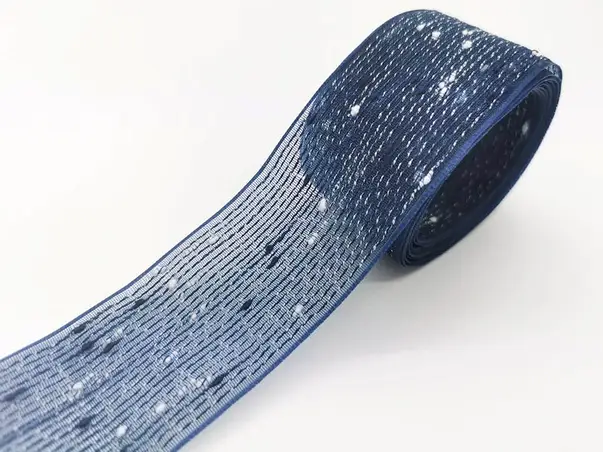 panglica decorativa folina albastru transparent 4 cm 10 metri