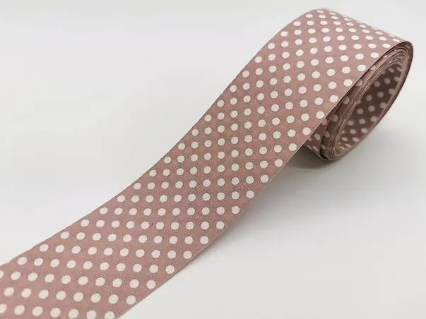 panglica decorativa folina bej capucino cu buline