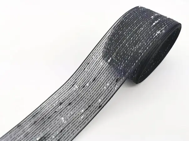 panglica decorativa folina negru transparent 4 cm 10 metri