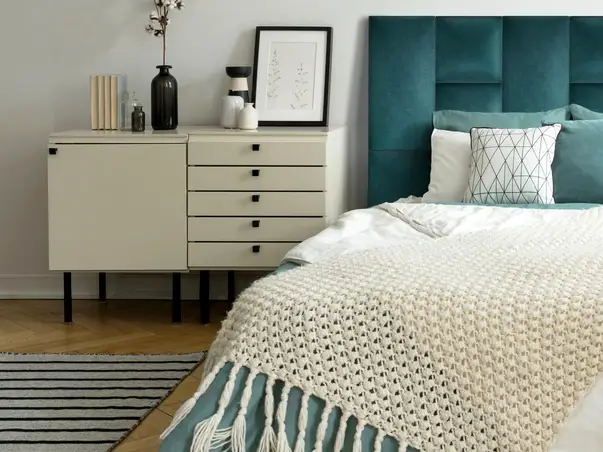 panouri tapitate turcoaz tablie pat