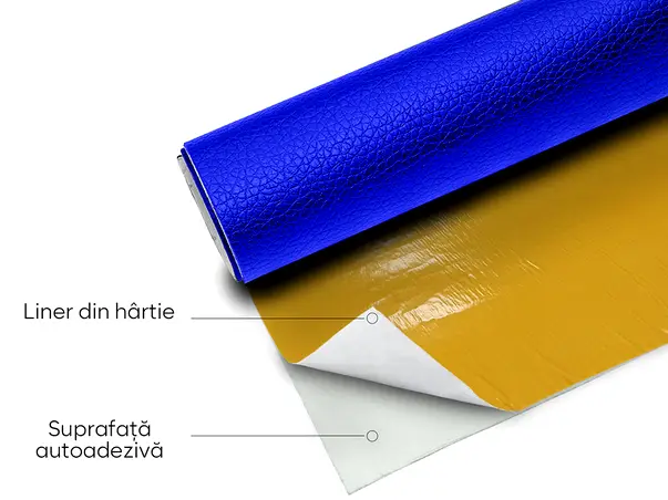 piele ecologica autoadeziva albastru cobalt aspect natural moale flexibila grosime s1
