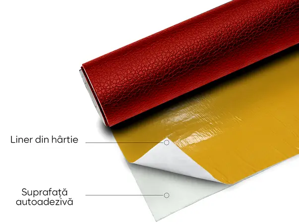 piele ecologica autoadeziva rosu rosie aspect natural moale flexibila grosime s1