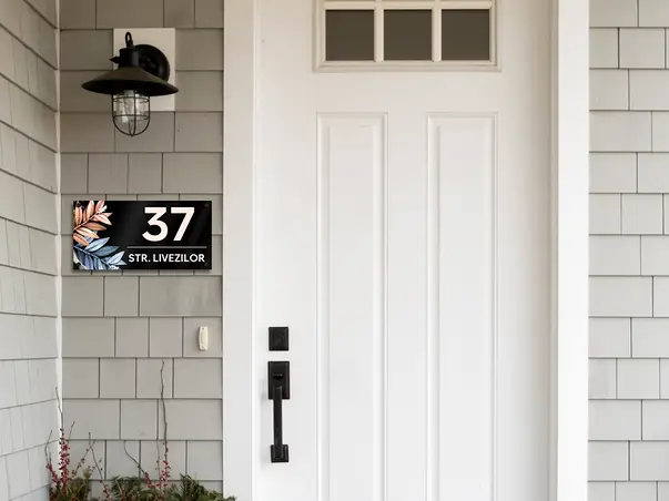 placuta adresa model flori sticla acrilica tehnologie printare uv s4