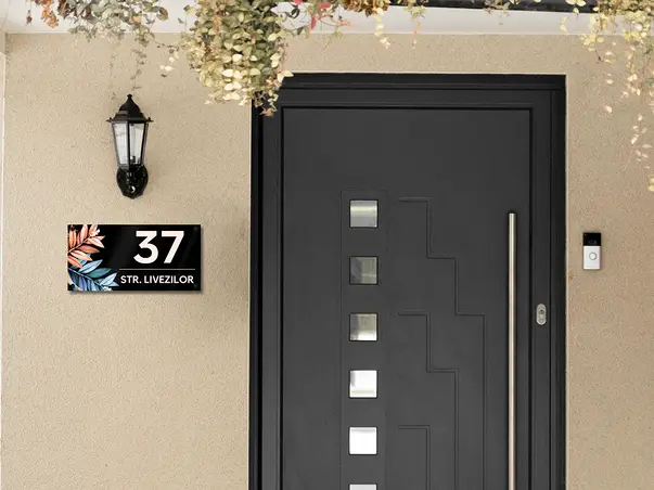 placuta adresa model flori sticla acrilica tehnologie printare uv s7