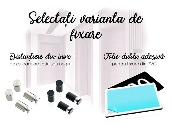 placuta adresa model numere cu flori sticla acrilica tehnologie printare uv s3