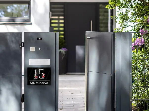 placuta adresa model numere cu flori sticla acrilica tehnologie printare uv s6