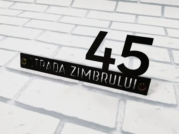 placuta adresa model onyx din acril negru 5