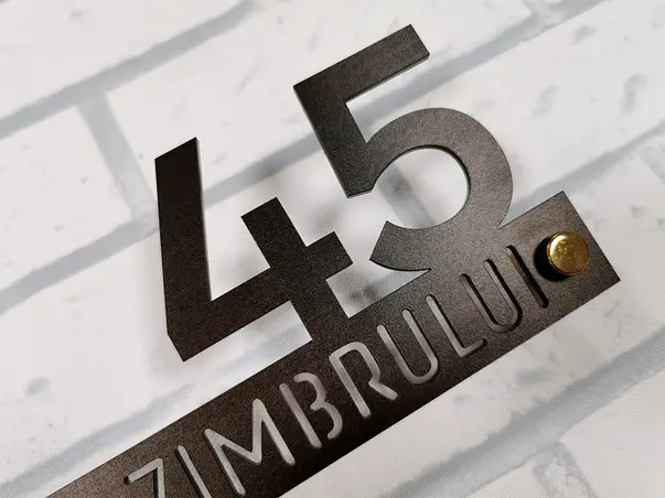 placuta adresa model onyx din acril negru 6