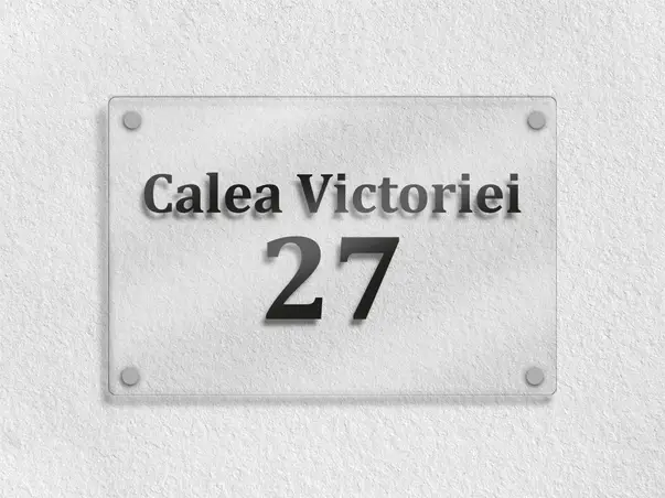 placuta cu adresa din acril folina