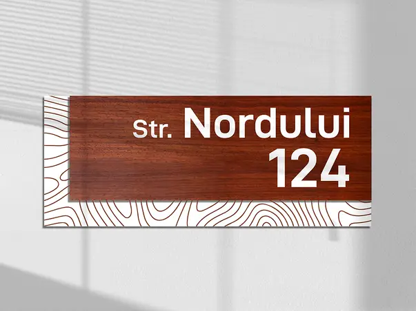 placuta cu numar si adresa model modern lemn print uv folina pp2120 s04
