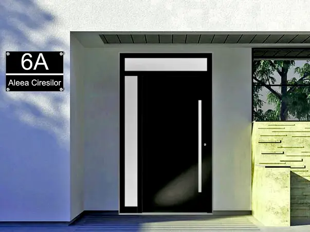 placuta din acril cu adresa