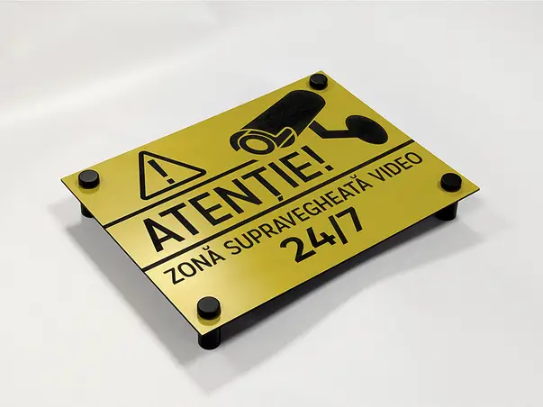 placuta gravata atentionare zona supravegheata video non stop din abs pp2078 s7
