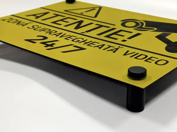 placuta gravata atentionare zona supravegheata video non stop din abs pp2078 s8