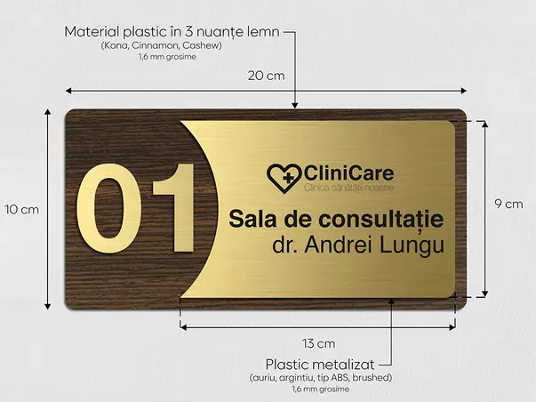 placuta moderna personalizata print uv pp2119 clinici cabinete medicale laboratoare s01