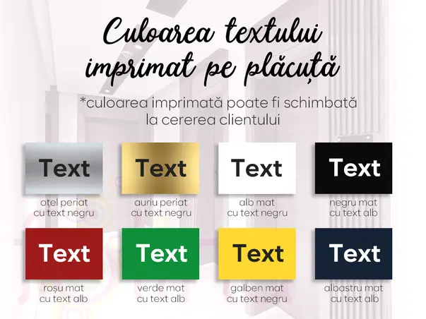 placuta pentru birou model din doua straturi text personalizat uv s03