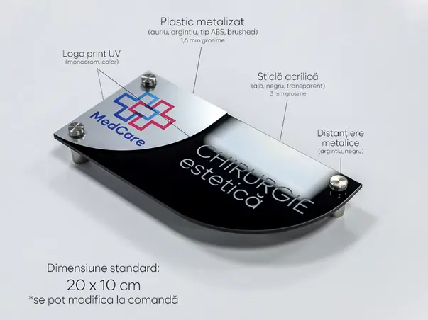placuta personalizata cu print uv pentru birouri spatii comerciale firme institutii s04