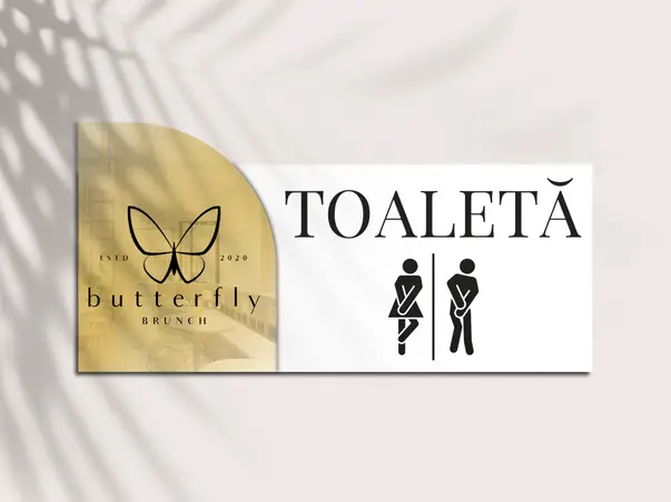 placuta personalizata eleganta cu oglinda acrilica print uv firme s04