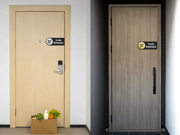 placuta personalizata printata uv pentru usa cu numele de familie s02