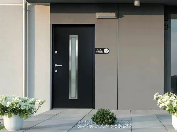 placuta personalizata printata uv pentru usa cu numele de familie s04