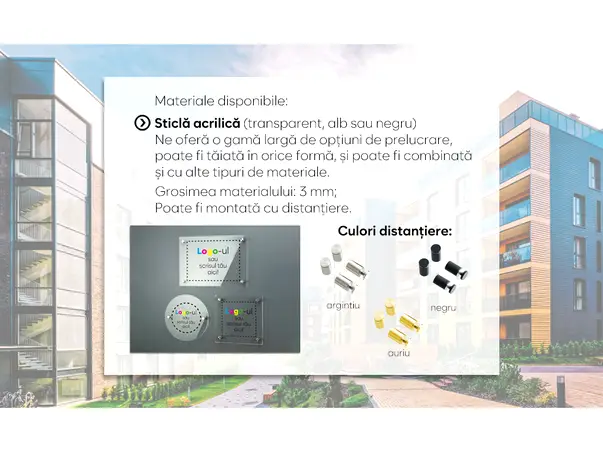 placute personalizate pentru zone complex cladire rezidentiala s5