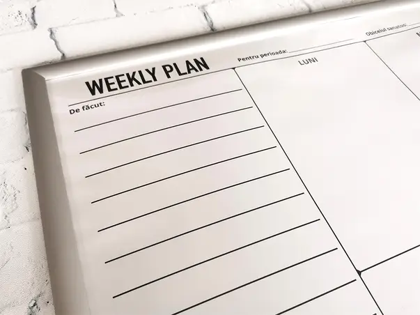 planificator planner whiteboard saptamanal rama click aluminiu fundal schimbabil s4