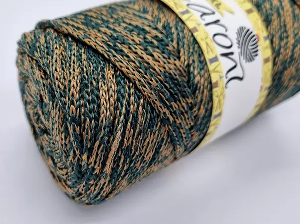 pp macrame melanj verde inchis si bej