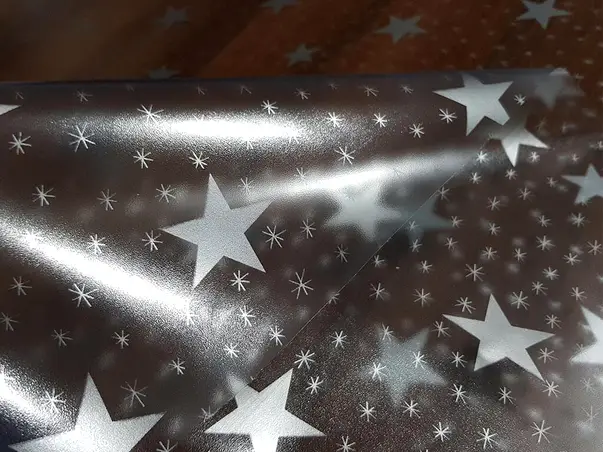 protectie masa transparenta cu stelute argintii