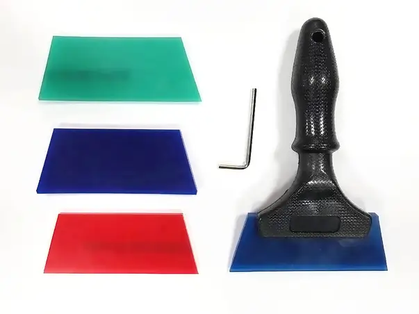 racleta aplicare folie geam cu 3 rezerve poliuretan duritate diferita rbm17