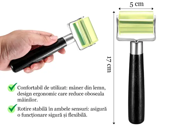 roller silicon si maner din lemn pentru aplicare perfecta a foliilor si autocolantelor s01