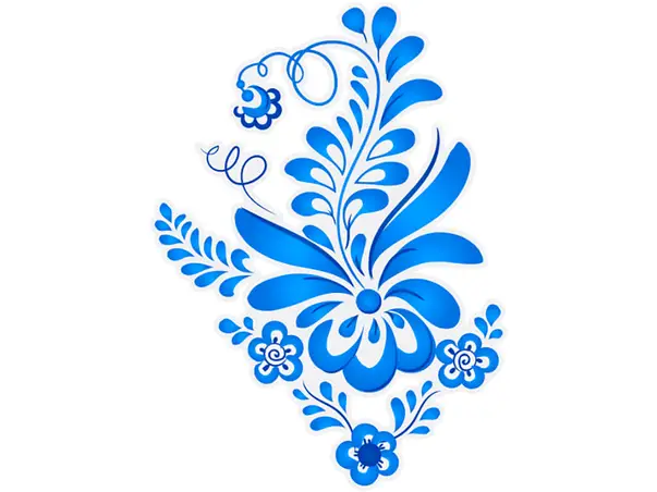 set 18 stickere bella folina model floral albastru 20 15 cm