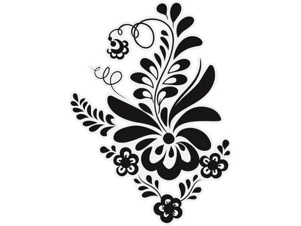 set 18 stickere bella folina model floral negru 20 15 cm