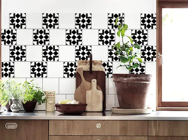 set 18 stickere faianta igit folina model negru