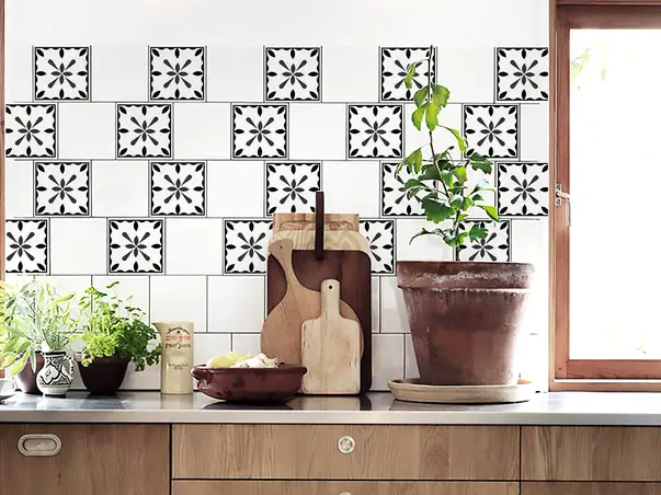 set 18 stickere faianta iona folina model negru