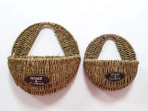 set 2 jardiniere ratan