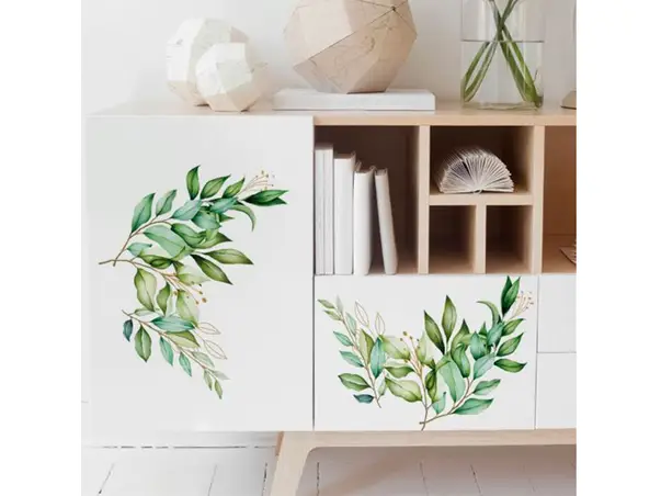 set 2 stickere crengute verzi watercolor