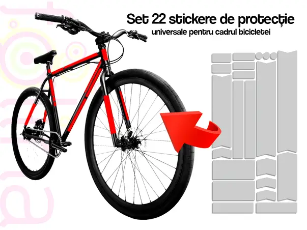 set 22 stickere de protectie universale pentru cadrul bicicletei diferite dimensiuni s02