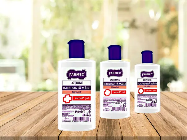set 3 bucati lotiune igienizare maini cu alcool si glicerina farmec